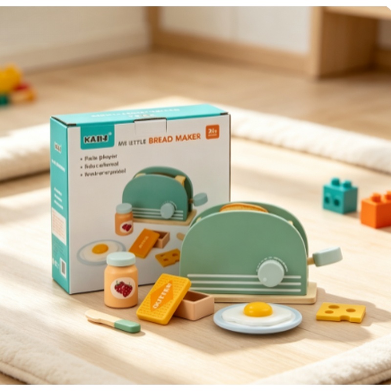 Kitchen Appliances For Kids - Деревянный игрушечный тостер для детей, набор